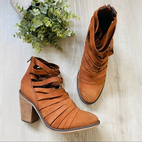 Free People Hybrid Heel Ankle Boots Brown Size 39 - Picture 1 of 13